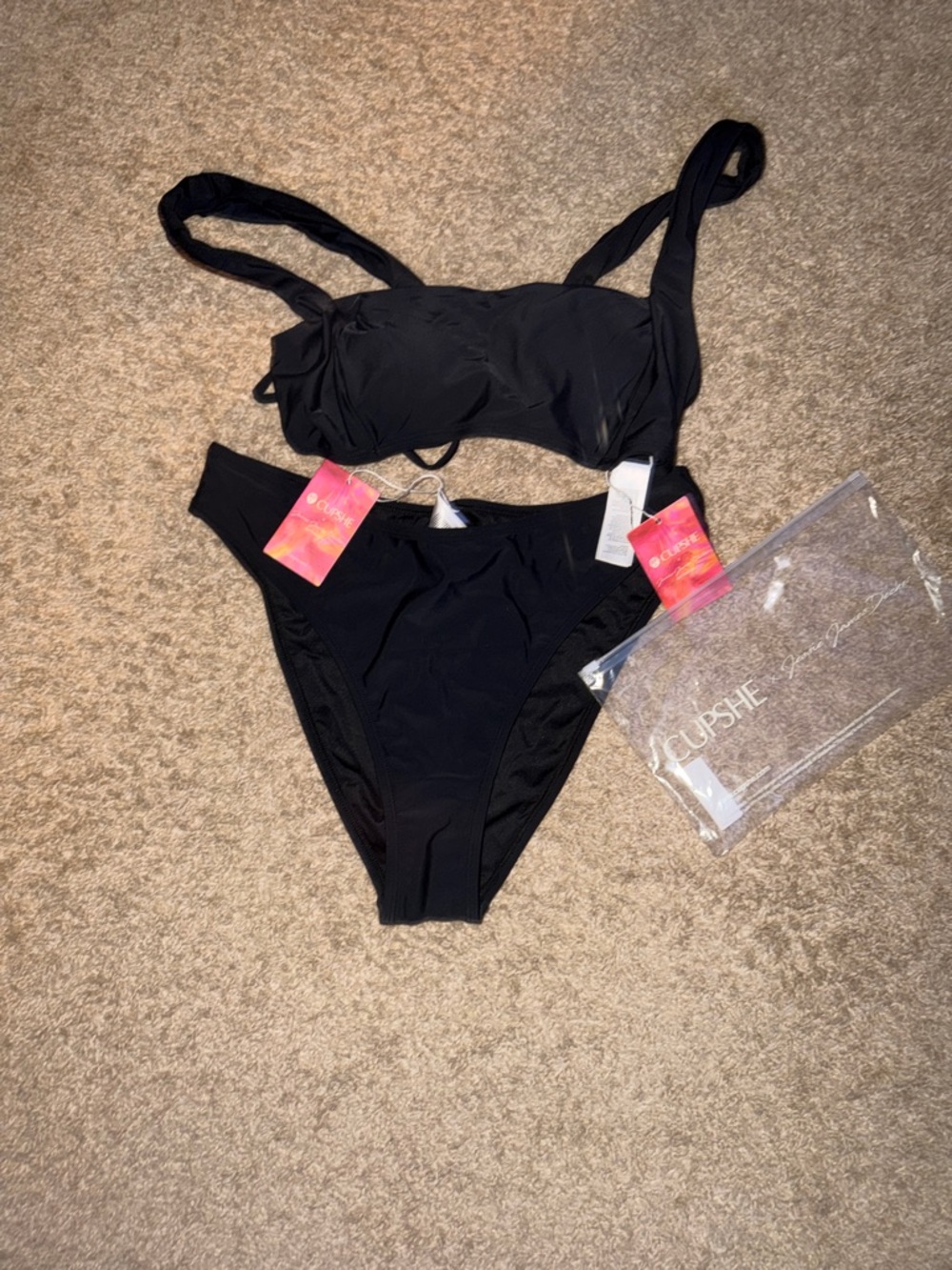 Cupshe Black Two-Piece Swim Set